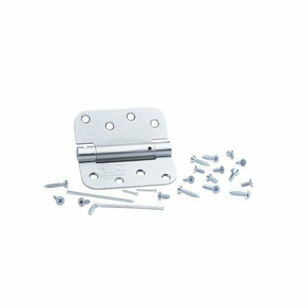 Global Door Controls 4 in. x 4 in. Brushed Chrome Steel Spring Hinge with 5/8 in. Radius (Set of 3) CPS4040-5/8-26D-3